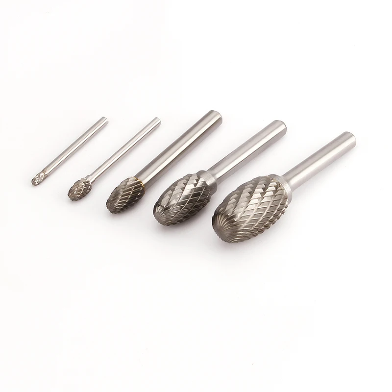 

Oval Type Carbide Tungsten Steel 1Pcs Rotating Rake Double Slot Grinding Head E-shaped Metal Woodworking Wood Carving Tool