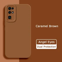 Angel Eyes Square Liquid Silicone Shockproof Protective Phone Cover for Honor 30S (Caramel Brown)