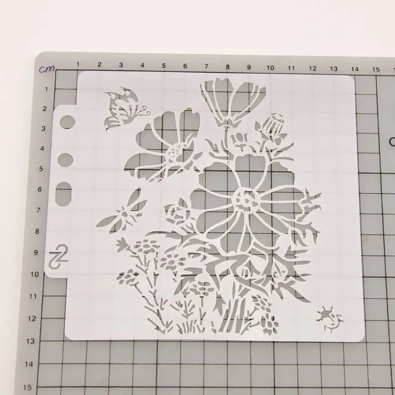 Flower Stencils Template Painting Scrapbooking Embossing Stamping Album Crafts