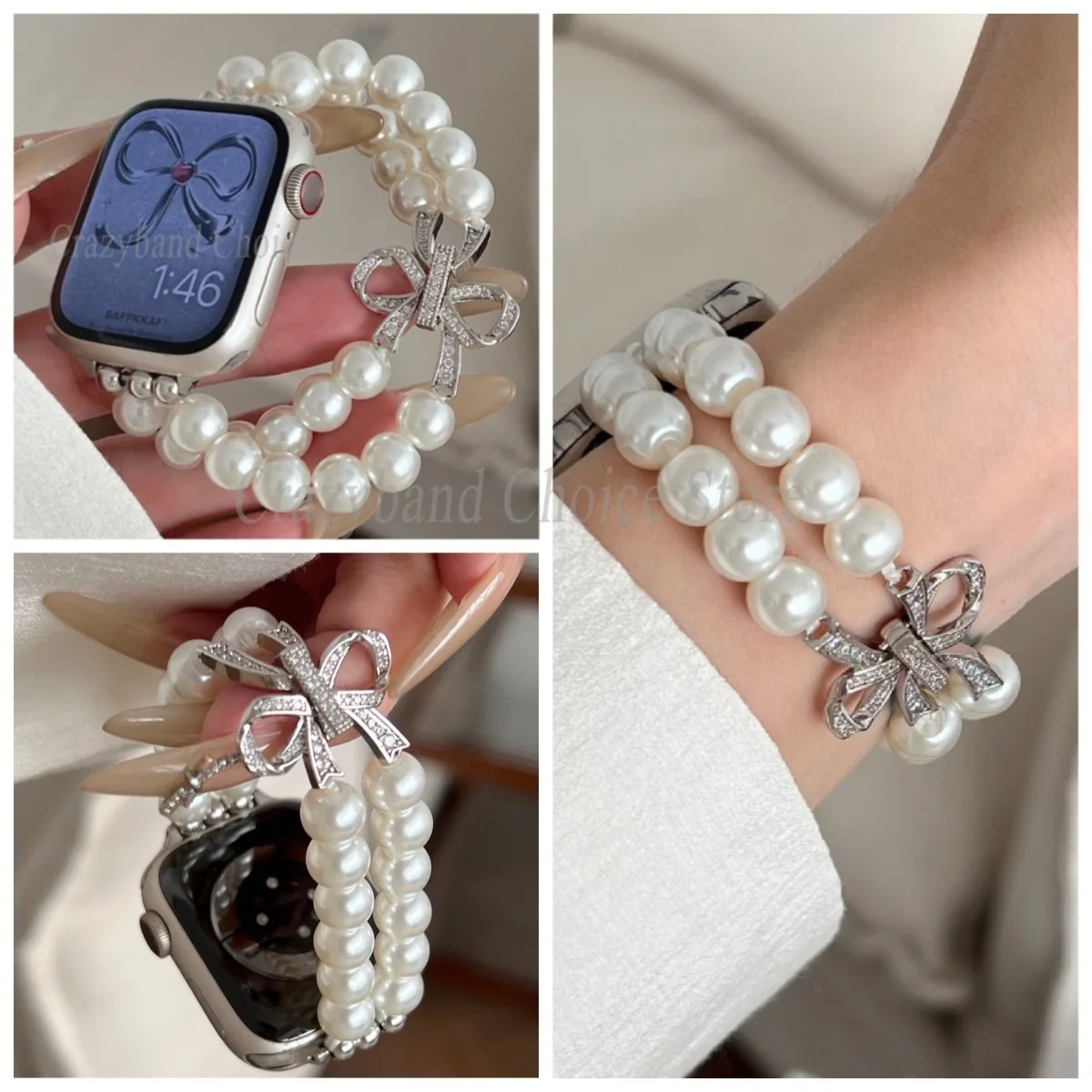 Elegant Pearl Jewelry Strap - Women's Luxury Bracelet Band