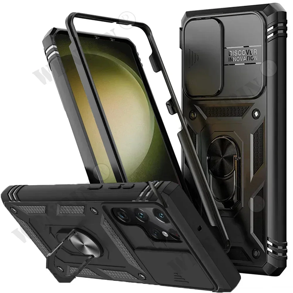 Phone Case Case For Samsung S24 Ultra S23 S22 Plus FE A15 A14 A54 A34 Heavy Duty Camera 360 Degree Rotate Kickstand Shockproof Cover