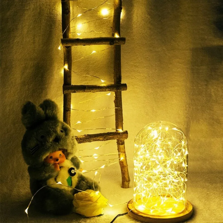 1M 2M 3M 5M Fairy Lights LED Copper Wire String Lights Outdoor Garland Wedding Light for Home Christmas Garden Holiday Decoration