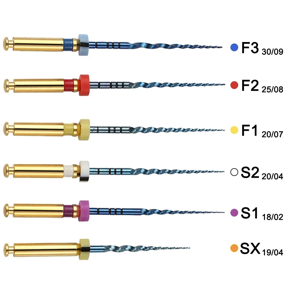 Dental Niti Super Blue Rotary Heat Activated Endodontic Canal Root Files 31mm SX-F3 Dentistry Tools Engine Use Files 4