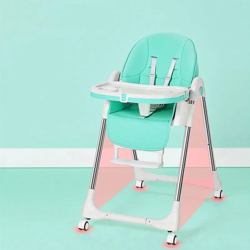 High-foot feeding chair children dining chair foldable Multifunctional portable Household baby dining table and