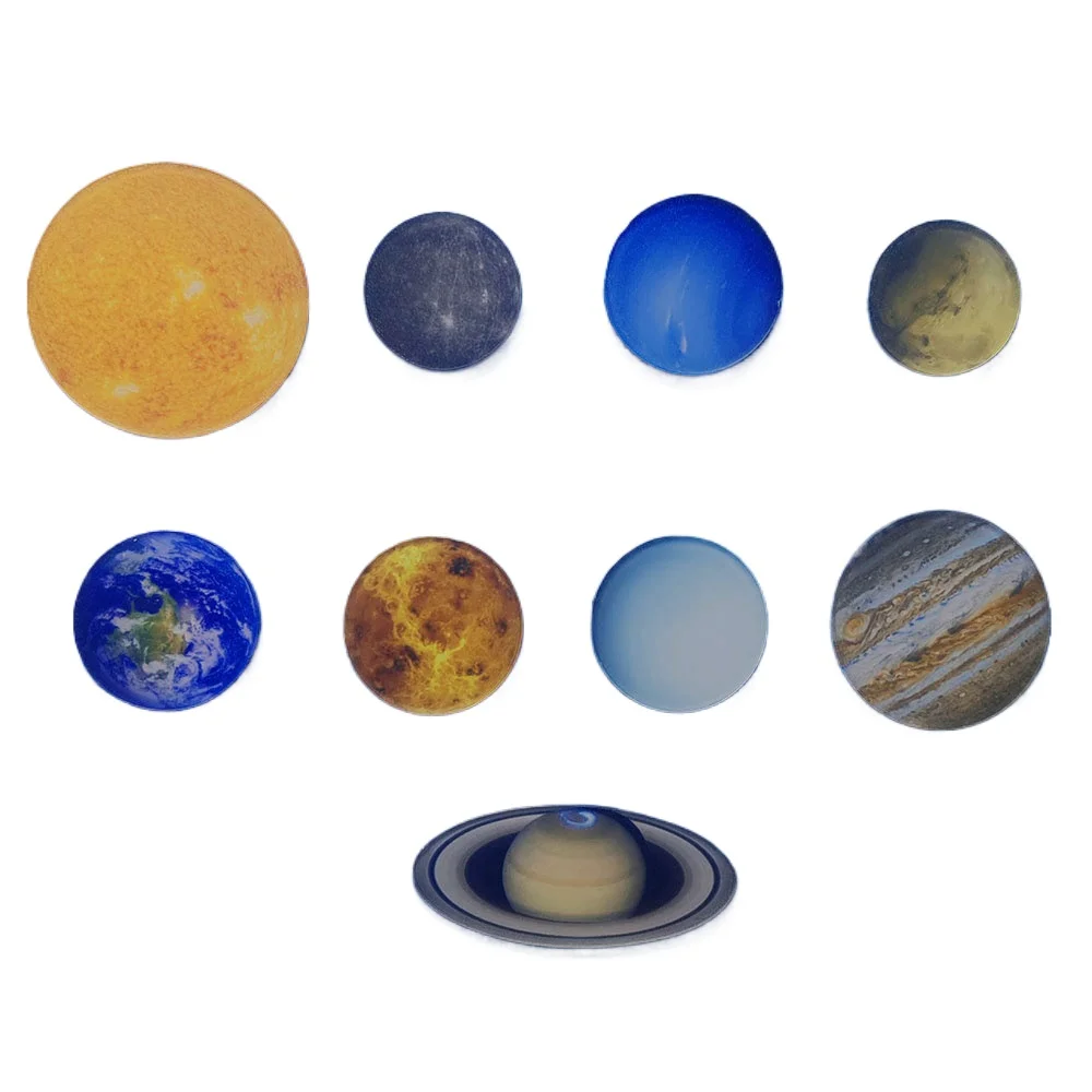 9pcs Creative Planets Universe Refrigerator Magnets Cute Astronomical Teaching Aids Magnets Fridge Photo Message Decorative 6