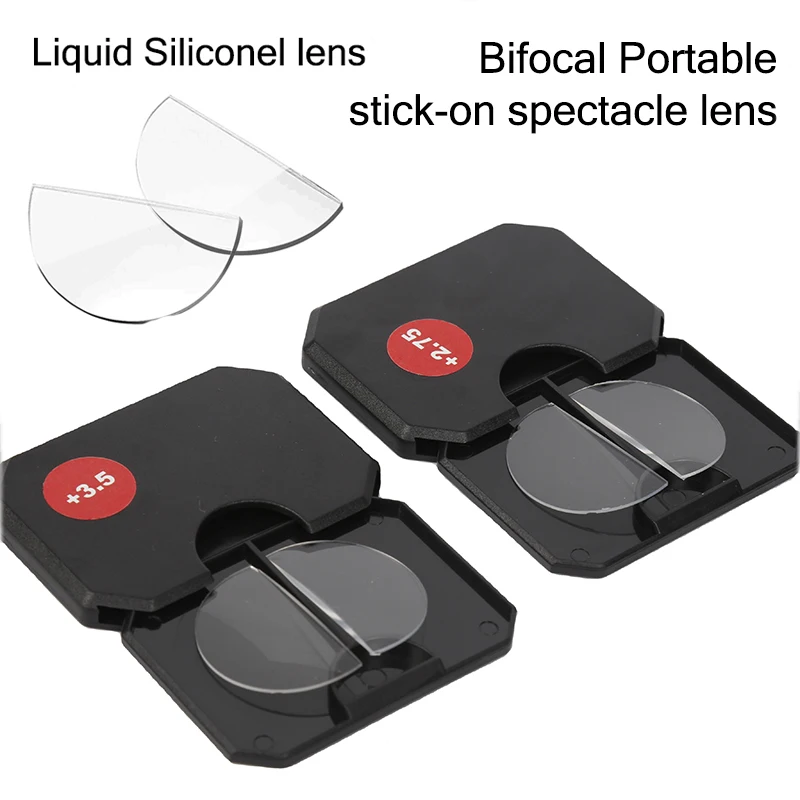 

Liquid Silicone Bifocal Reading Glasses Lens Stick-on Lenses unisex Ultralight Portable Reusable Compact Lenses +1.25 To +3.0