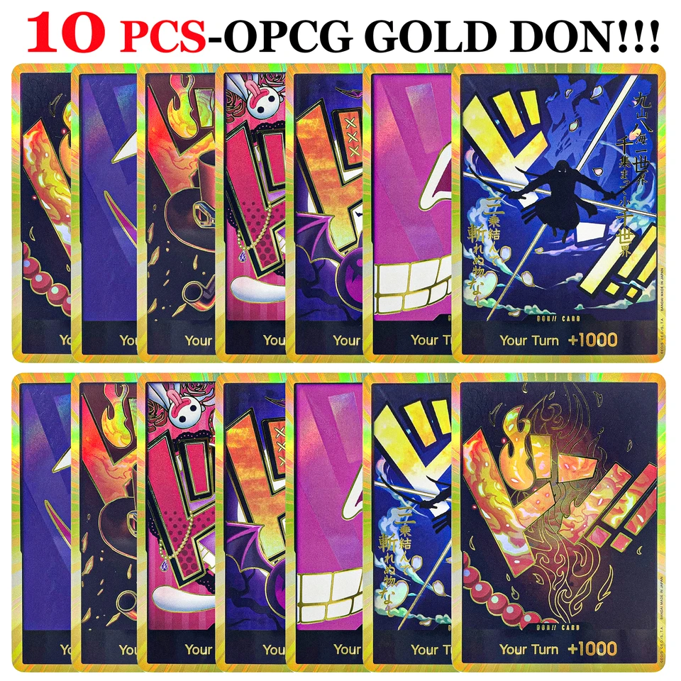 10Pcs GOLD DON One Piece Card 2024 PRB01 ZORO Premium Booster THE