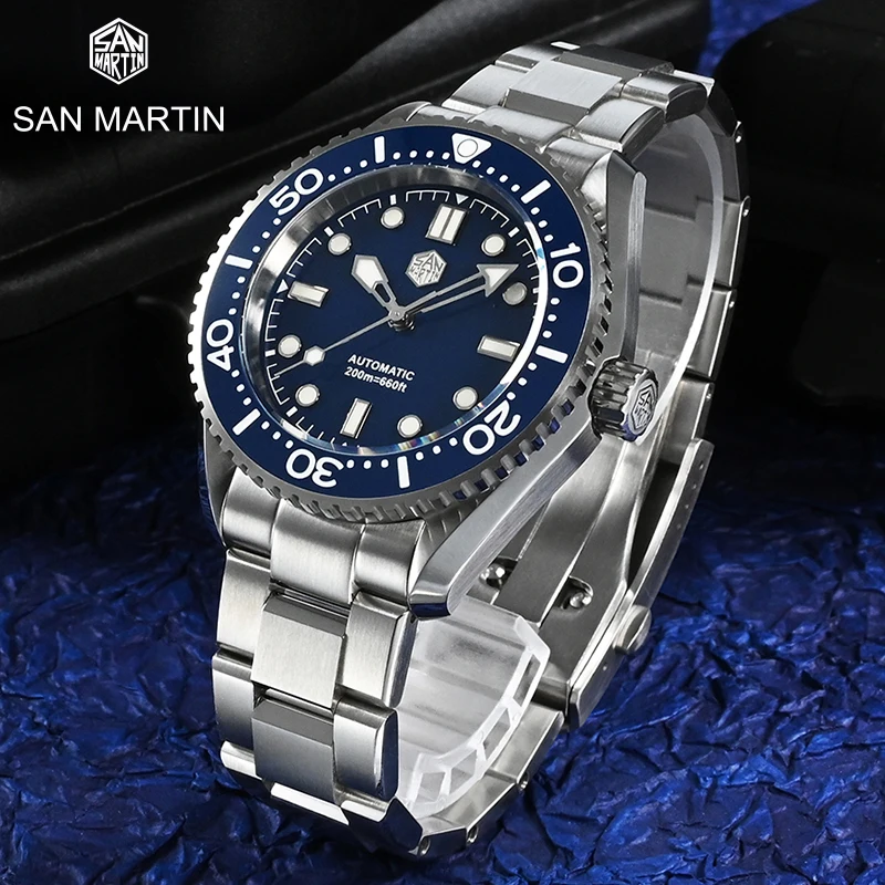 

San Martin Top Brand Vintage Classic Luxury Miyota Automatic Mechanical Wristwatch 20 ATM Waterproof BGW-9 Luminous Men's Watch