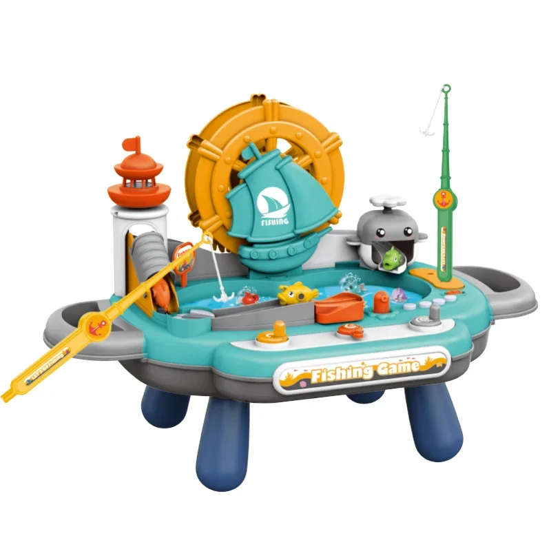 Magnetic Fishing Music Electric Looping Fish Battle Board Platform Game Educational Interactive Toy Playing House Children Toys