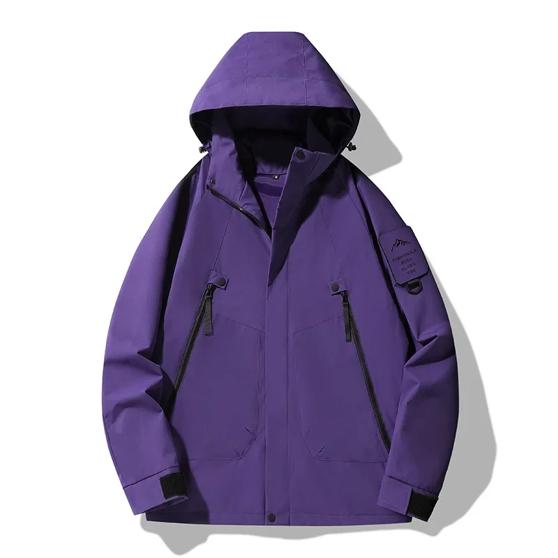 Spring Autumn Single Layer Outdoor Japanese Style Solid Color Flashing Jacket Women's Thin Windproof Waterproof Couple Mountaine