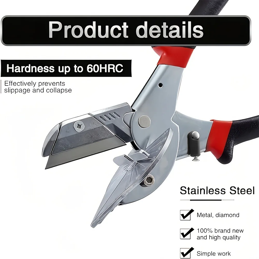 Heavy-Duty Multifunctional Right-Angle Wire Slot Scissors with Adjustable Mechanism,Blades,45-Degree Angle Suitable ﻿