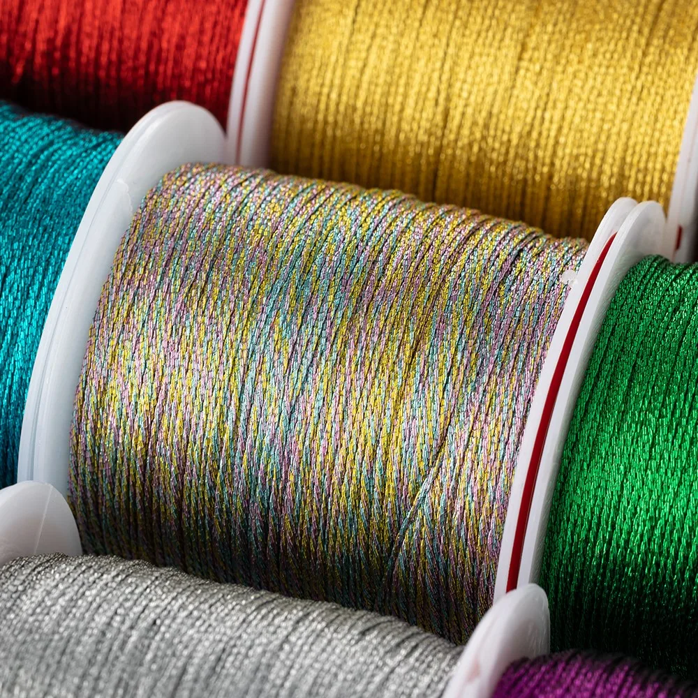 Premium Nylon Gold-Silver Thread for Jewelry Crafting - 50m, 0.4mm