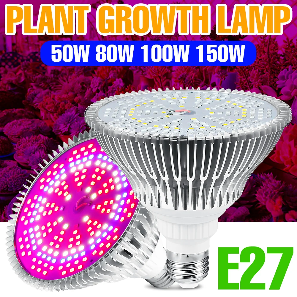 Led Lights Greenhouse Grow Light E27 Phyto Lamp Full Spectrum Plant Growth Bulb Phytolamp for Plants Hydroponics Growing System hydroponics veg growing all blue led par38 grow light e27 led plant grow lights bulb for aquarium and plant growth 450 460nm