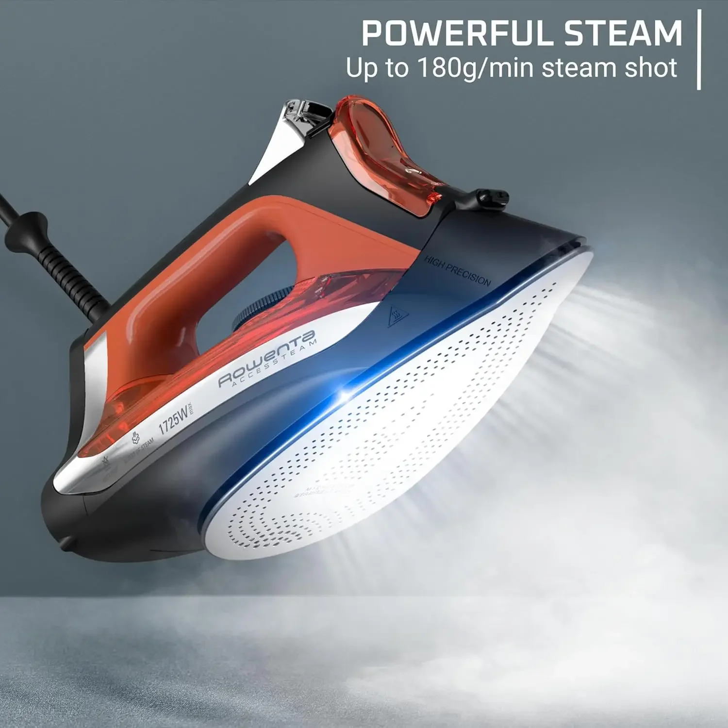 Iron, Access Stainless Steel Soleplate Steam Iron for Clothes, 300 Microsteam Holes, 1700 Watts, Lightweight, Auto-off, Ironing 3