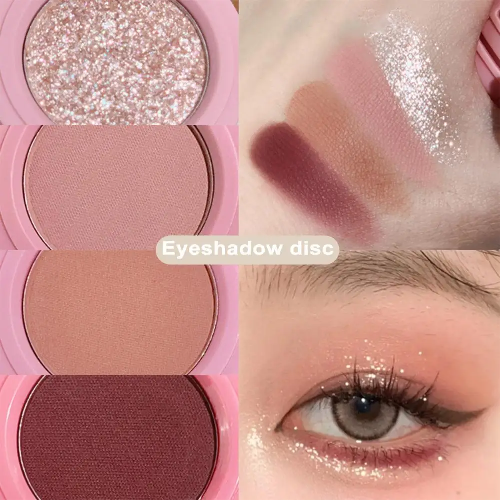 Blusher Eyeshadow Palette High Pigment Eyeshadow Palette 4 Colors Matt Shiny Sequin Texture Eye Shadow Eye Makeup