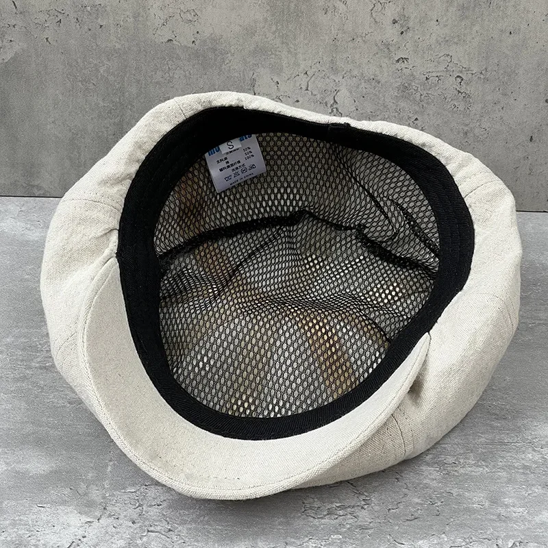 Men New Cotton Linen Big Size 63CM Newsboy Caps Spring Summer Thin Breathable Retro Berets Fashion Casual Octagonal Hats 60cm cotton newsboy cap berets hat