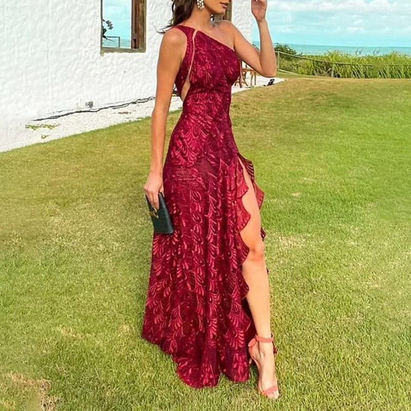 Burdeos Vestidos De Fiesta Bordo Burgundy Long Evening Dresses For - Main Image