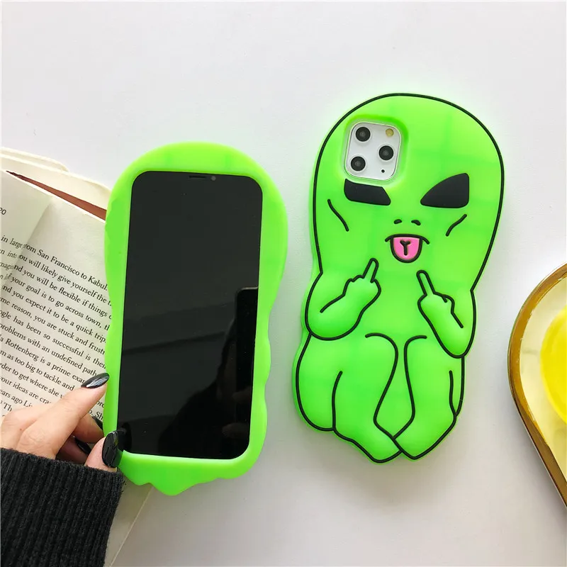 Funny Cartoon Swag Alien Phone Case for iPhone 17 Pro Max/16/15 Pro/14/13 Soft Silicone Rubber Funda 17 Pro/16 Pro — view 2