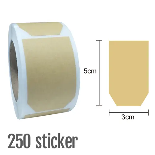 1Roll Kraft Paperblank Can Write Name Self-adhesive Sealing Gift Stickers Home Packaging Seal Labels Rectangle - Image 10