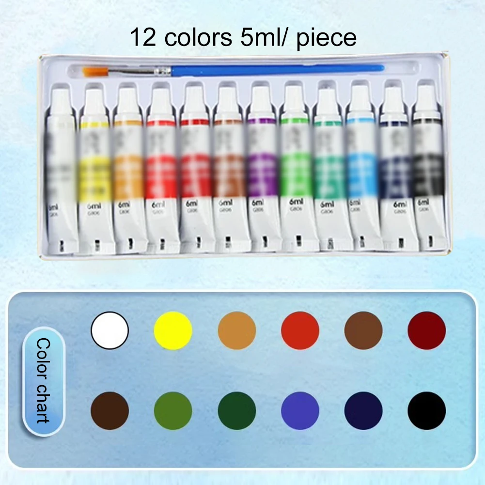 Travel Paint Palette Pocket Artist Watercolor Set with Clip Portable Watercolor Set Wooden Grid Paint Box 6