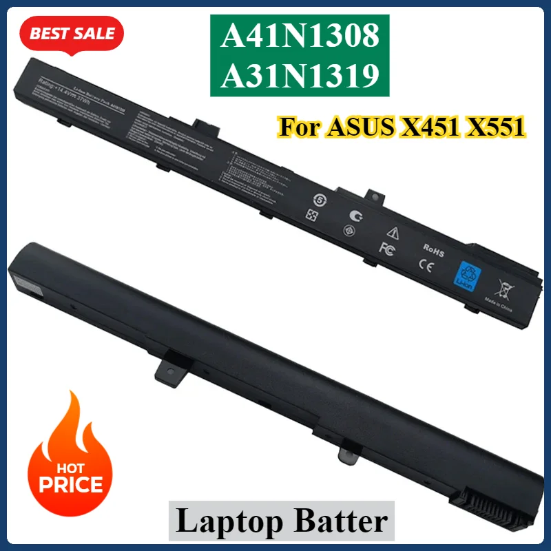 A31N1319 A41N1308 Laptop Battery For ASUS X451 X551 X451C X451CA X551C X551CA X551M X551MA A31LJ91 X45LI9C A31LJ91 SX024H