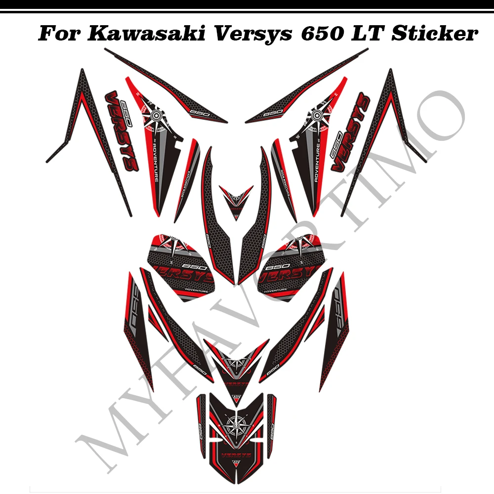 Tank Pad Protector Kit Knee Wind Deflector Windshield Windscreen For Kawasaki Versys 650 LT Touring Motorcycle Stickers Decals