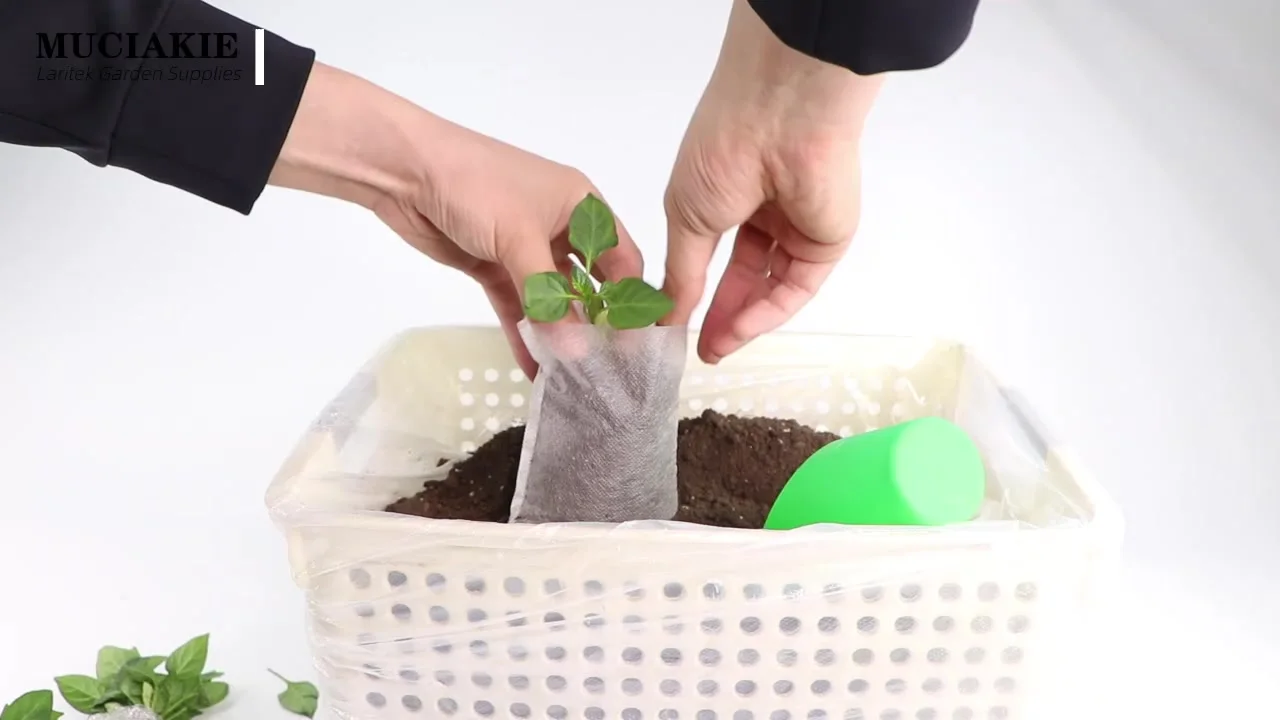 50-100PCS Sacchetti per semina da giardino Sacchetti per coltivazione di piante da vivaio Semi biodegradabili Borsa per vivaio Tessuto Piantare Tasca Patio Vaso di fiori  15