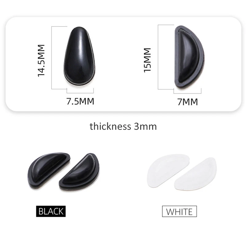 5쌍 실리콘 코 패드 자가 접착 미끄럼 방지 안경 코 쿠션 압력 완화 코 스틱 안경 액세서리