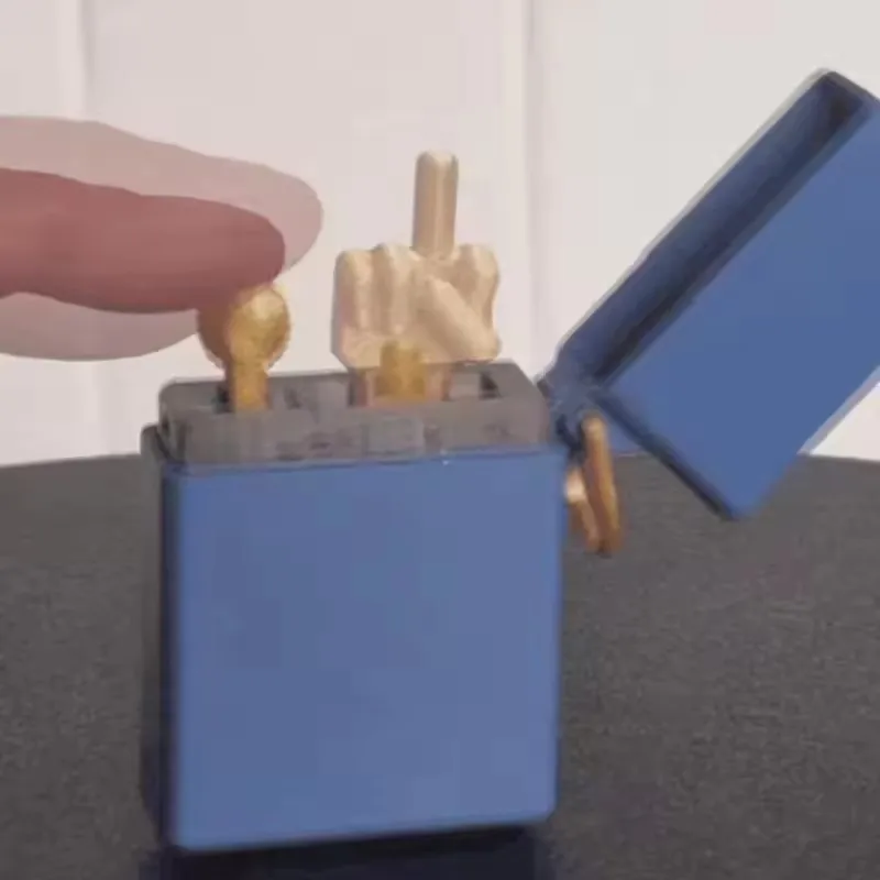 3D Printed Middle Finger Prank Model for Birthday Desk Decoration Quit-Smoking Buddy Fake Lighter Surprise Box Toy