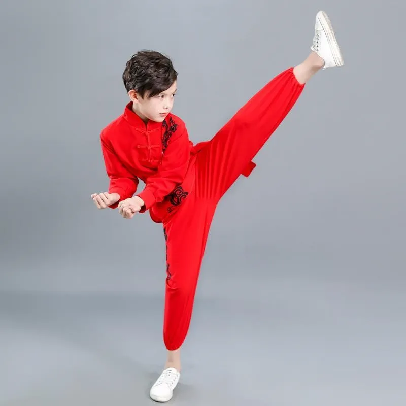 

2023 New Wushu Clothing Children's Creative Kung Fu Uniform Chinese Style Traditional Martial Arts Performance Clothing LE083