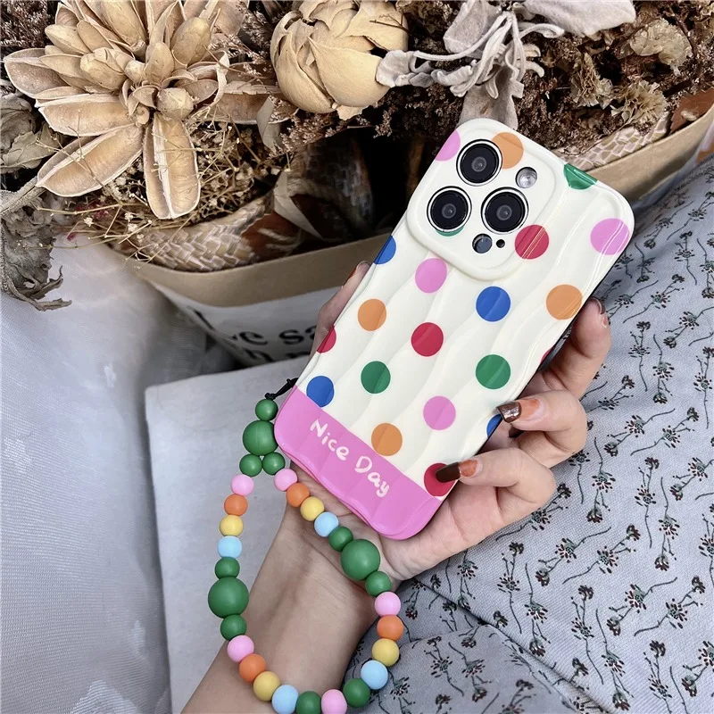 Fashion Rainbow Dots Phone Case For iPhone