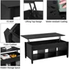 47.5in Lift Top Coffee Table with Hidden Compartment & 3 Cube Open Shelves for Living Room, Office. Lift Up Center Coffee Table 6