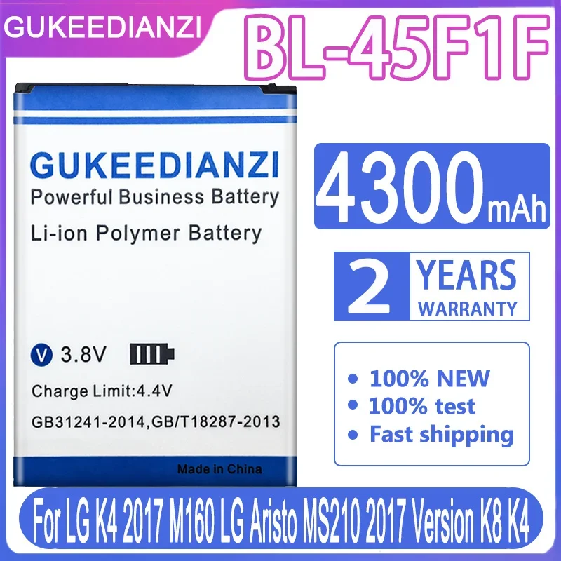 Gukeedianzi 4300Mah Bl-45F1F Batteria Di Ricambio Per Lg K4 2017 M160 Per Lg Aristo Ms210 2017 Versione K8 K4 Bateria Ricaricabile