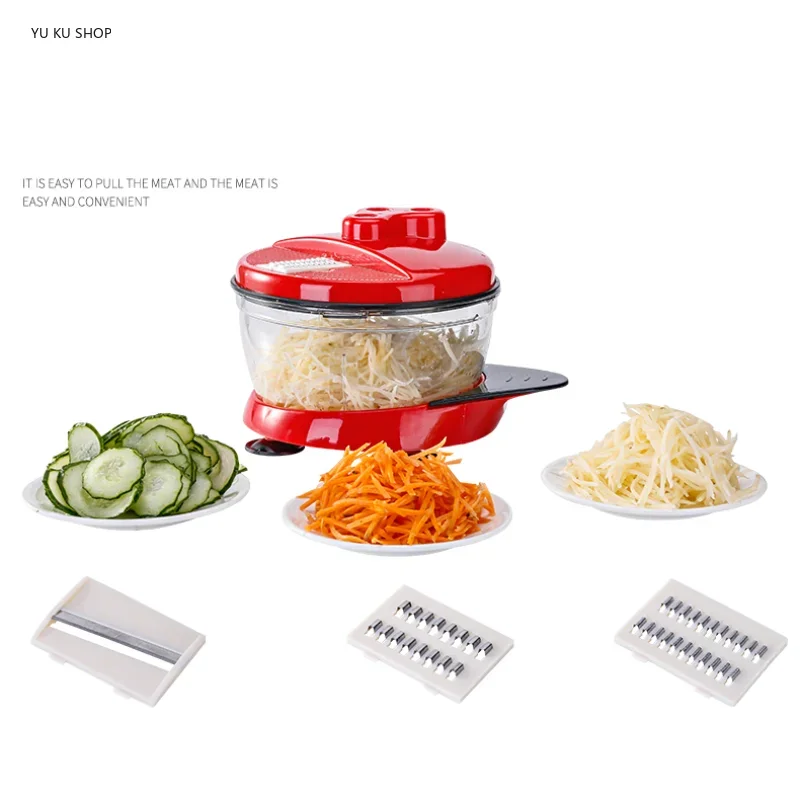 Food Blender Meat Grinder Mixer Food Processor Kitchen Manual Powerful Egg Blender Meat Grinder Vegetable Chopper Shredder Stainless Steel Blade Cutter