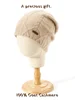 100% Cashmere Knit Cable Beanie Caps Solid Thick Soft Hat Fashion Autumn Winter Warm Highstreet Caps Women Pure Cashmere Bonnet 1