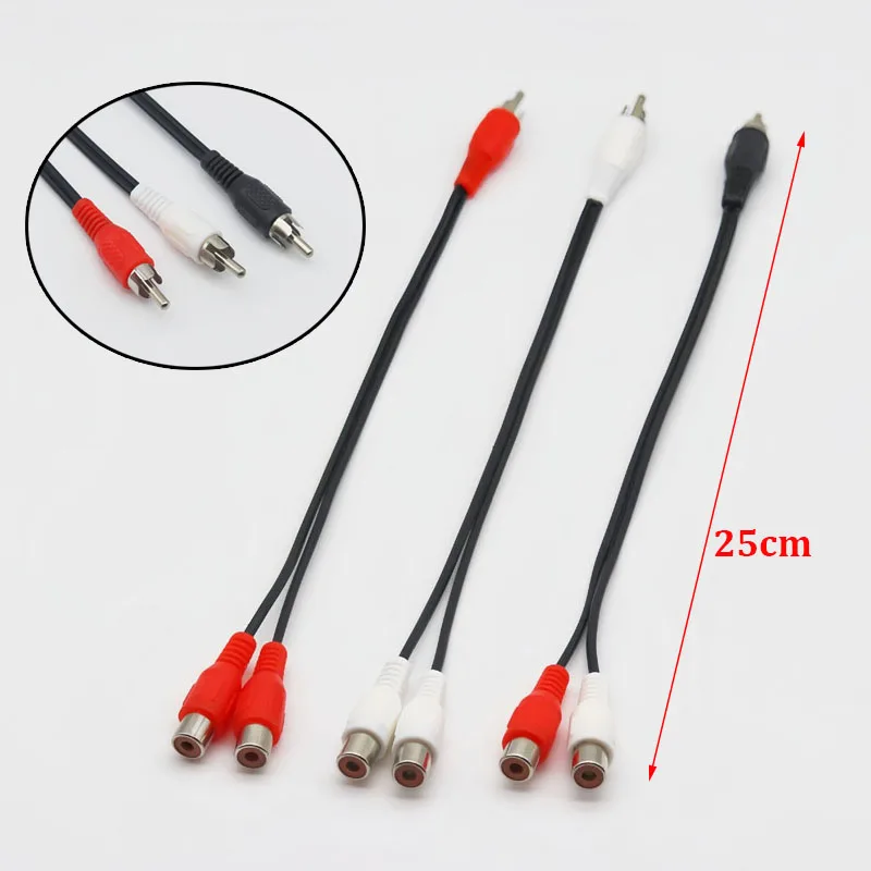 Dual RCA Female to RCA Male Audio Y Splitter Cable - Premium Audio Adapter