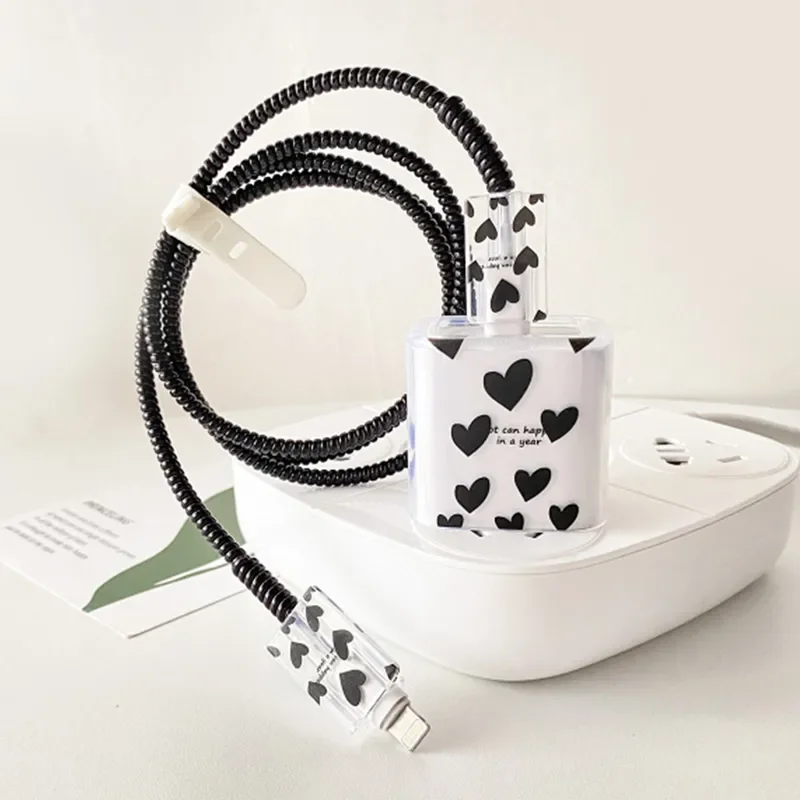 5pcs Charging Data Cable Protector For iPhone 18/20w Charger Protective Cover Winder Accessories