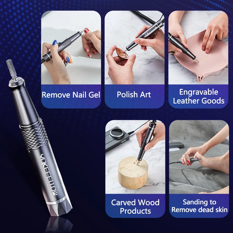 Professional 40000RPM Electric Nail Drill Machine Brushless Drive For Acrylic Nails Gel Polish Nail File Kit Manicure Drill Set 3