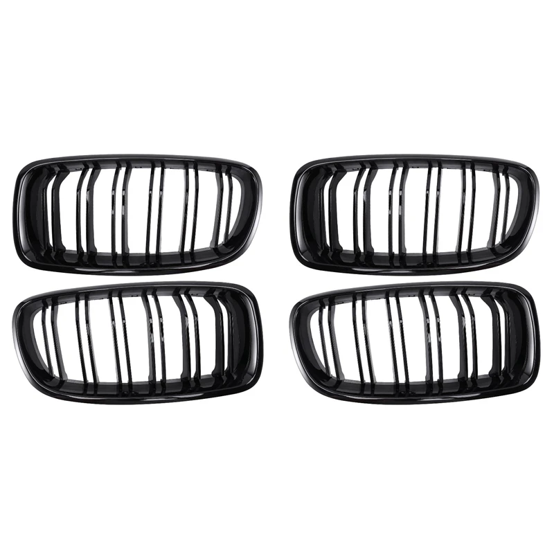 

2Pair Gloss Black Front Grille/Grilles Kidney For BMW 3-Series F30 F31 F35 2012-2017 Car Styling