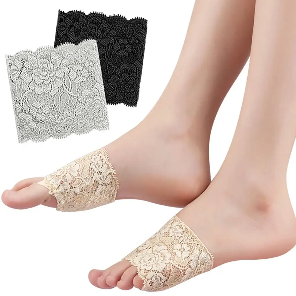 

2pairs Sponge Cushion Women Half Socks Durable Ornament Toe Cover Slide Sandal Socks Non Slip Polyester Liner Socks Women