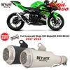 Motorcycle Exhaust Escape Moto System Modified Muffler With DB Killer Slip On For Kawasaki Ninja 400 Z400 EX400 2017-2023