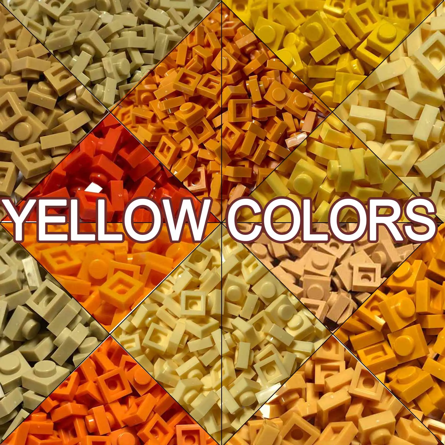 

3024 Plate 1x1 Color Yellow Pixel Art QR Code Building Block Painting MOC Toy Brick Parts 600pcs/LOT