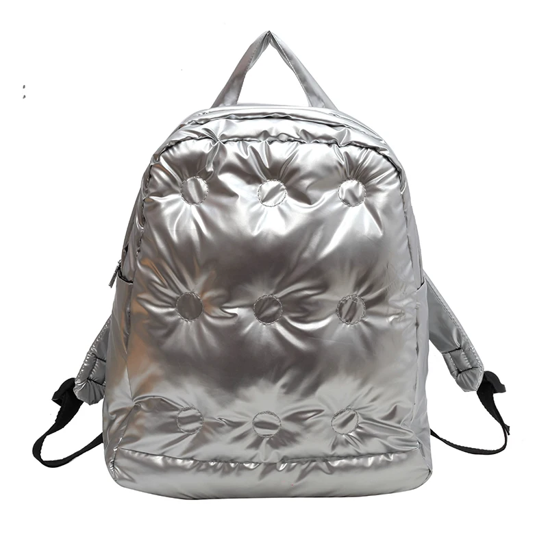 Space Cotton Backpack for Women Puffy Padded Nylon Shoulder Bag
