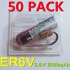 50Pcs/Lot 100% Original New ER6V ER6VC119A 3.6V 2000mAh PLC Battery With Brown Plug 1