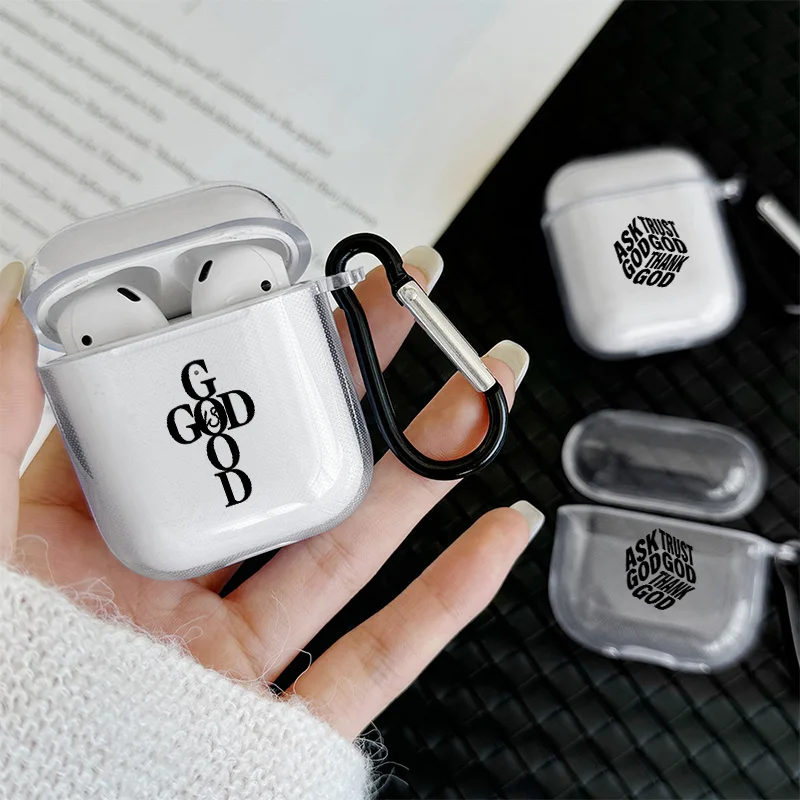 White Christian Quote Airpods Case Cover for Airpods 1 2 3 Pro