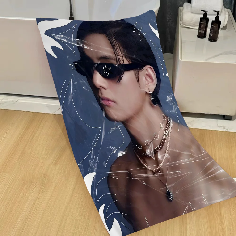 J-JungkookS Singer Beach Towel Cartoon Cute Summer Kids Large Bath Pool Beach Towel Microfiber Absorbent For Swimming Travel 2