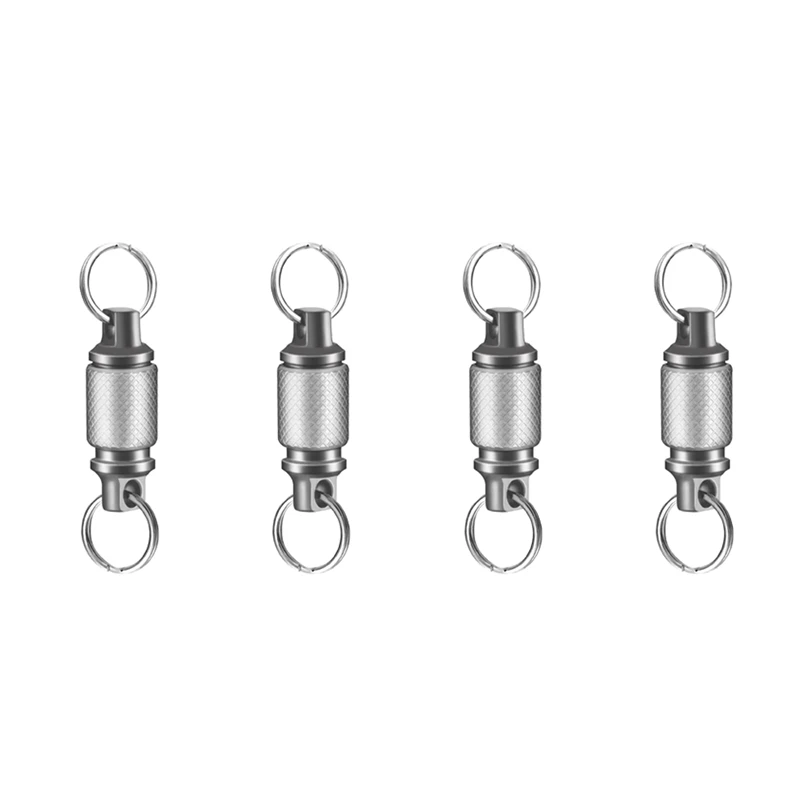 

New-4X Titanium Quick Release Keychain,Detachable Key Ring Pull Apart Keychain,Key Holder Accessory For Bag/Purse/Belt