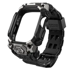 SUPCASE Rugged Sport Bumper Case with Adjustable Strap for Apple Watch Ultra 49mm (Black)