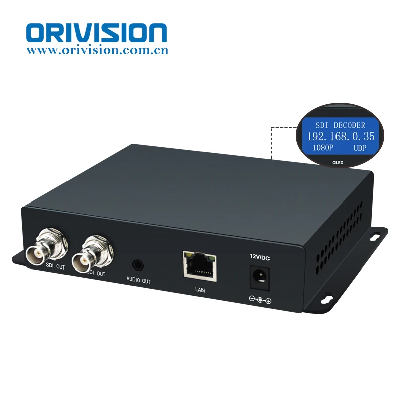 ORIVISION HD 3G SDI 디코더 IP 스트리밍 HD-SDI 오디오 비디오 디코더 H.265 H.264 스트림 디코더