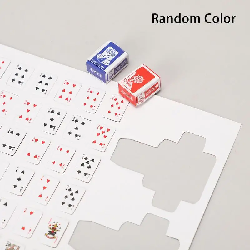 Playing Cards Poker Set 54 Cards/set Mini Poker Random Funny Models Poler Cute Board Games Table Game Outside Playing